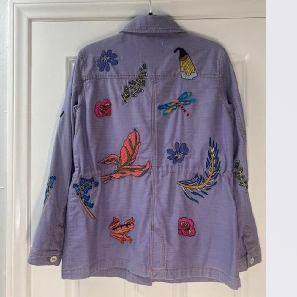 Anthropologie Embroidered Patch Jacket in Lavender – Size Small - NWOT - Picture 6 of 8